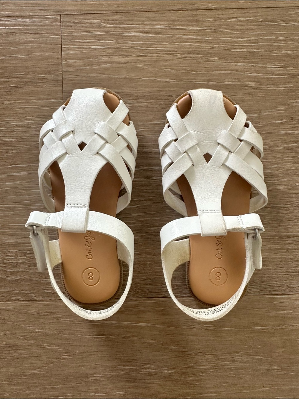 Toddler Girl Cat & Jack White Woven Strap Sandals - Size 8